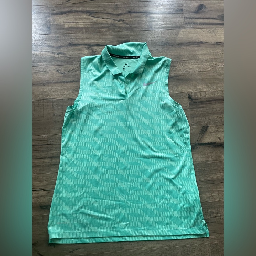 Nike Dri-FIT Women’s XL Teal Sleeveless Golf Polo Top | Moisture-Wicking